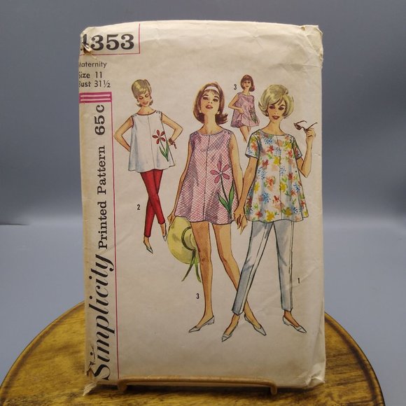 Vintage Sewing PATTERN Simplicity 4353, Women 1962 Maternity Tops Pants and Pant - Picture 1 of 3